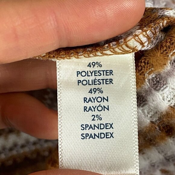 BKE Buckle Knit Top Womens Large Brown Stripe Long Sleeve Stretch - Picture 5 of 10